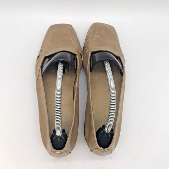 Aerosoles Medieval Tan Wedge Women’s 7M Faux Leather Square Toe  Comfort Shoes - Picture 5 of 10